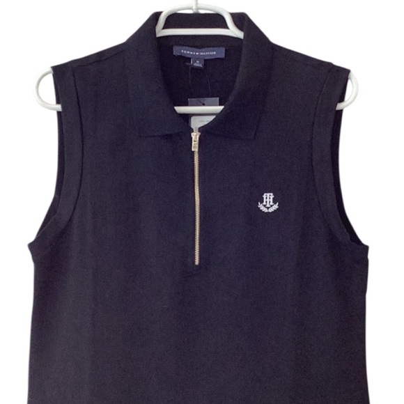 NWT Tommy Hilfiger Women’s Black Sleeveless Dress Pleated Bottom Size Medium - Picture 9 of 11